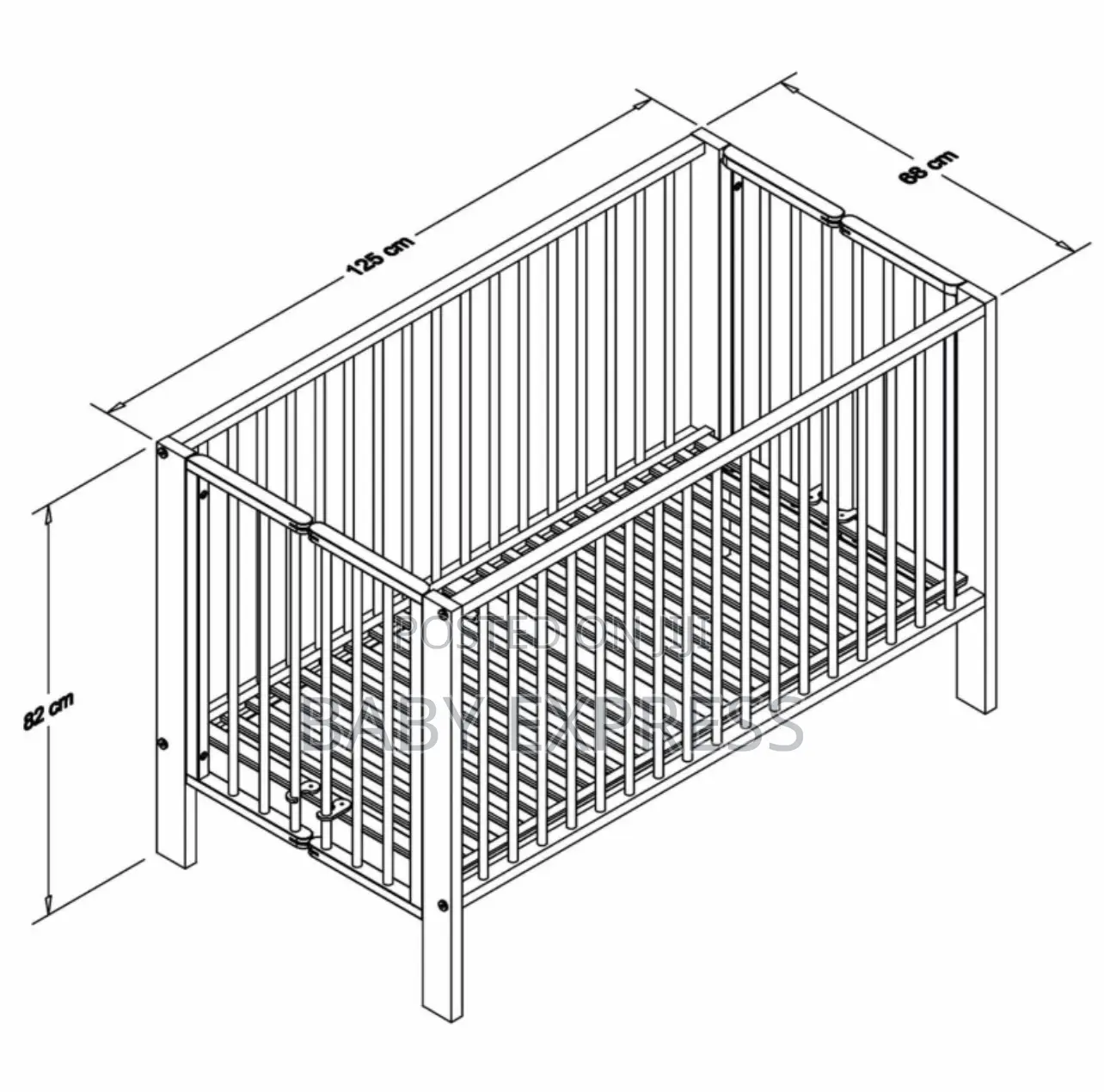 Foldable Wooden Baby Cot – Portable, Durable Space-Saving Infant Bed