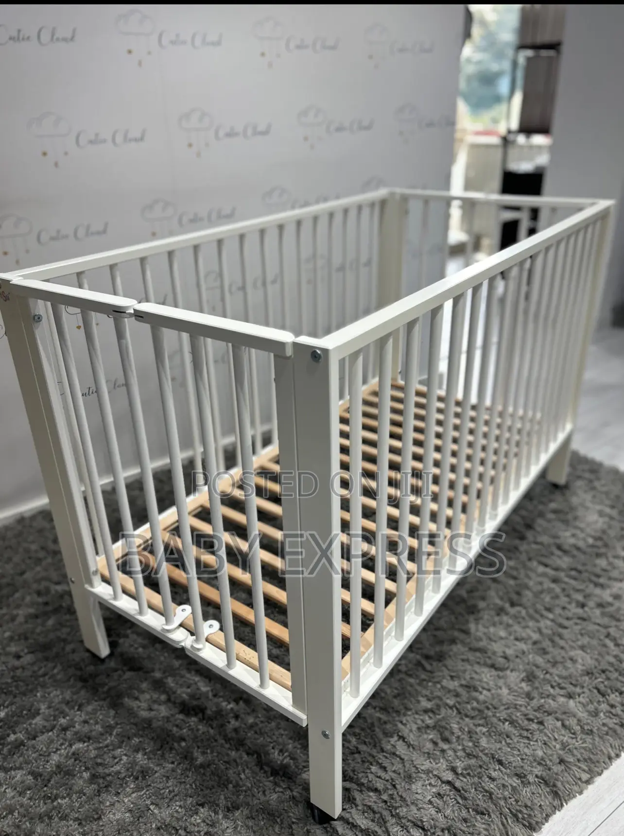 Foldable Wooden Baby Cot – Portable, Durable Space-Saving Infant Bed