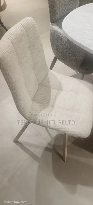 Dining Chair Metal With Pu Leather(Off White)