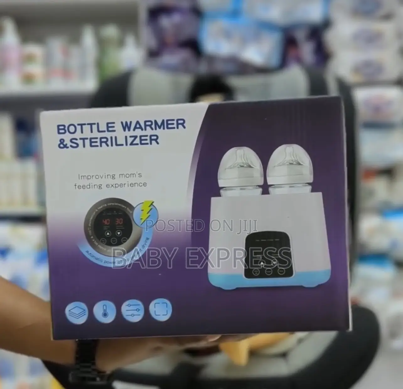 2-in-1 Baby Bottle Warmer Sterilizer Fast Heating Safe Sterilizing