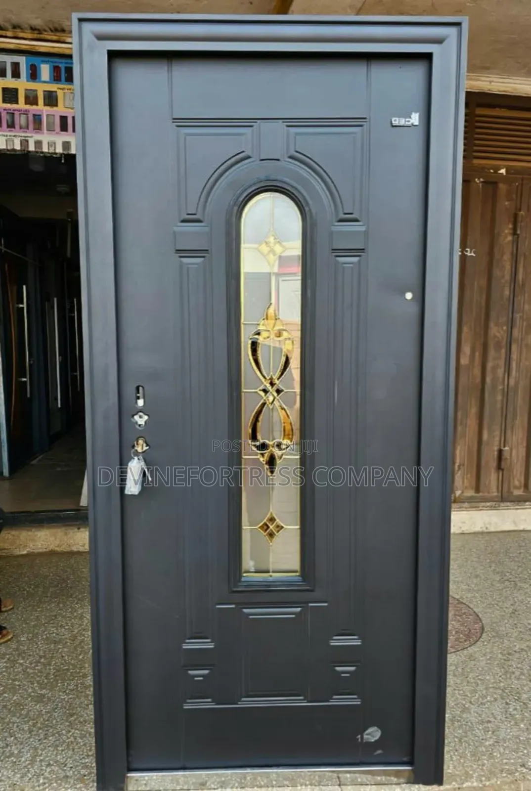 High Quality Gray Decorational Single Door With Fiber Glass