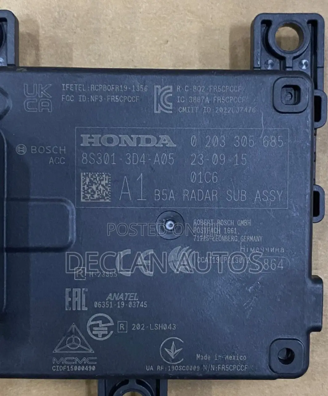 25 Honda Cr-v Hybrid Adaptive Cruise Distance Radar Sensor Oem