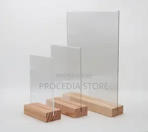 Multi-purpose Premium Wooden Base Acrylic Menu Sign Holder A6 A5, A4