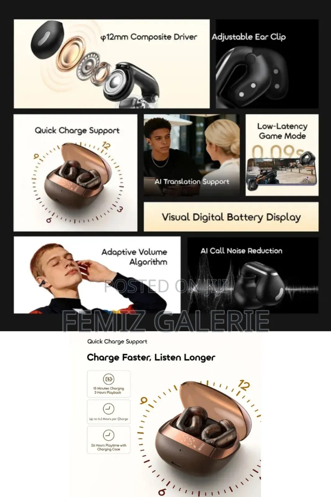 Oraimo Opensnap N2 Adaptive Volume Open-Ear True Wireless Earbuds