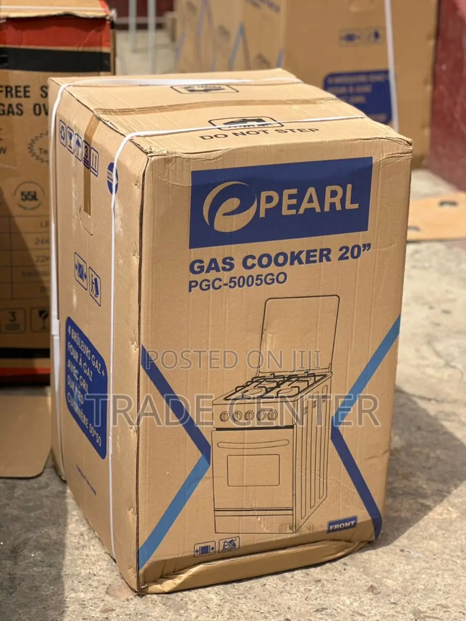 Pearl Gas Cooker 50*50 Oven,Grill, Top Stainless and Top Led Glass