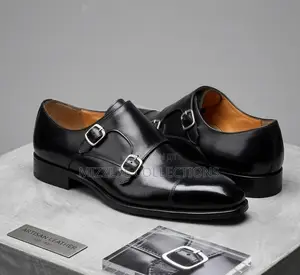 Executive Black Monk Strap for Men in 40-45