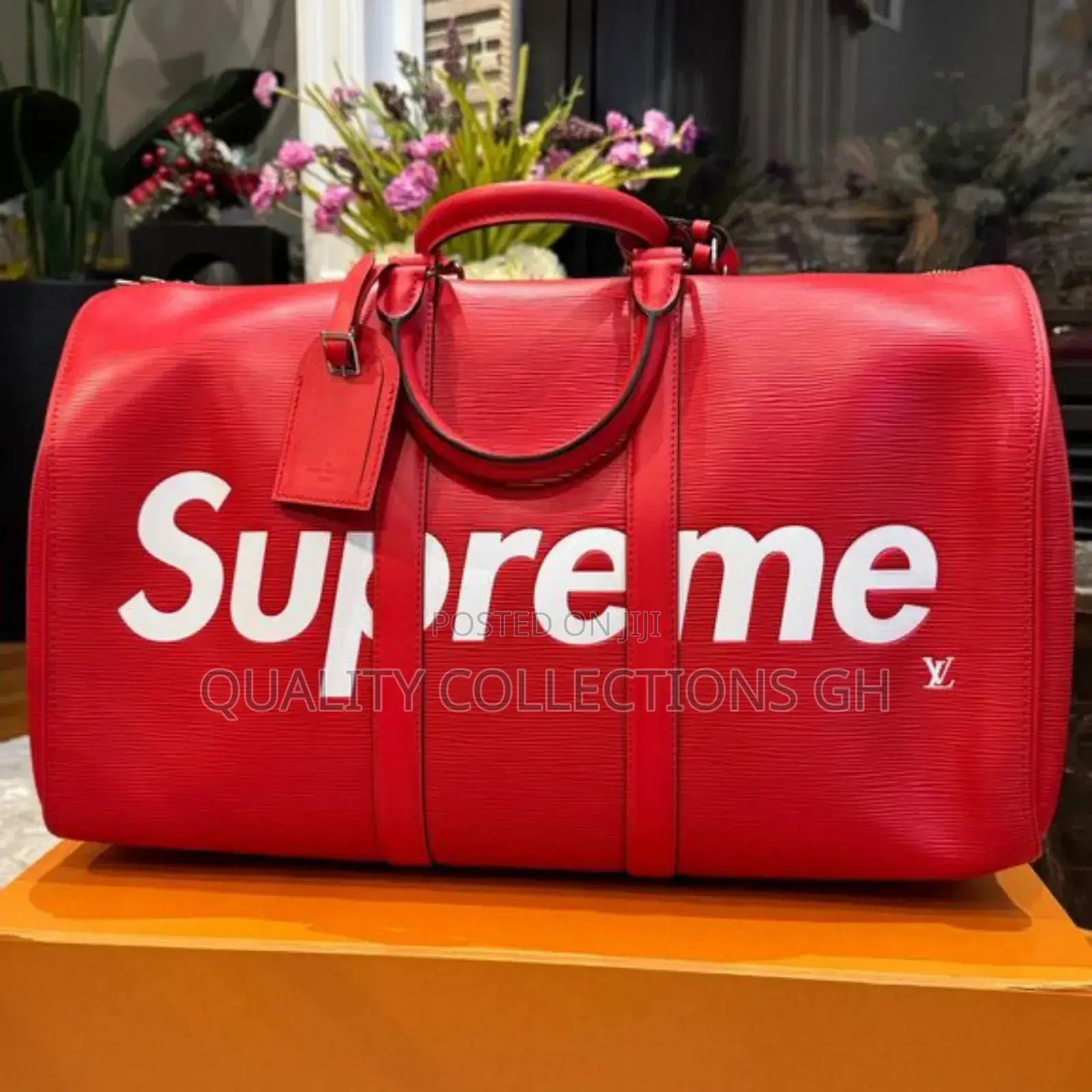 Supreme Leather Bag Red