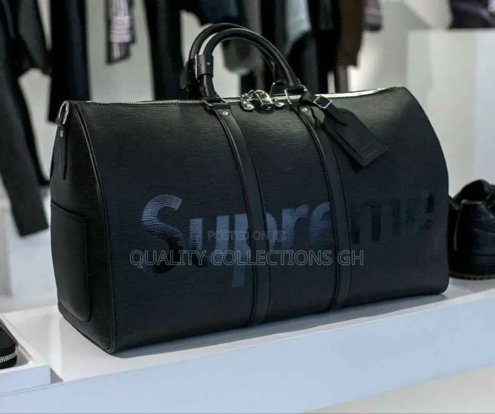 Ssupreme Leather Bag Black
