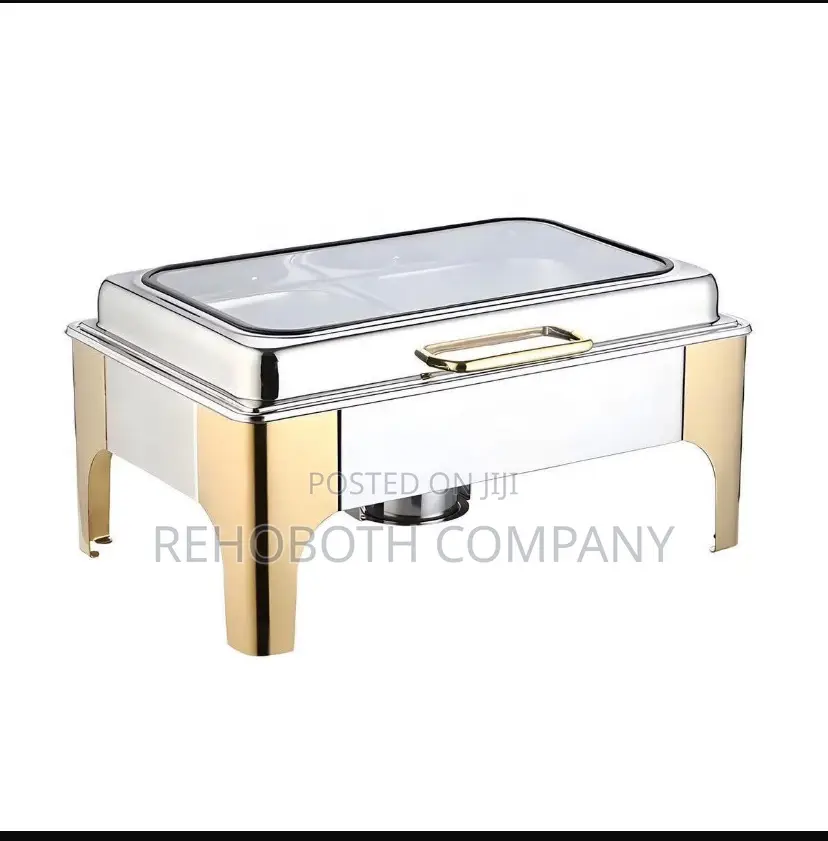 Silver and Gold Rectangular Chafing Dish