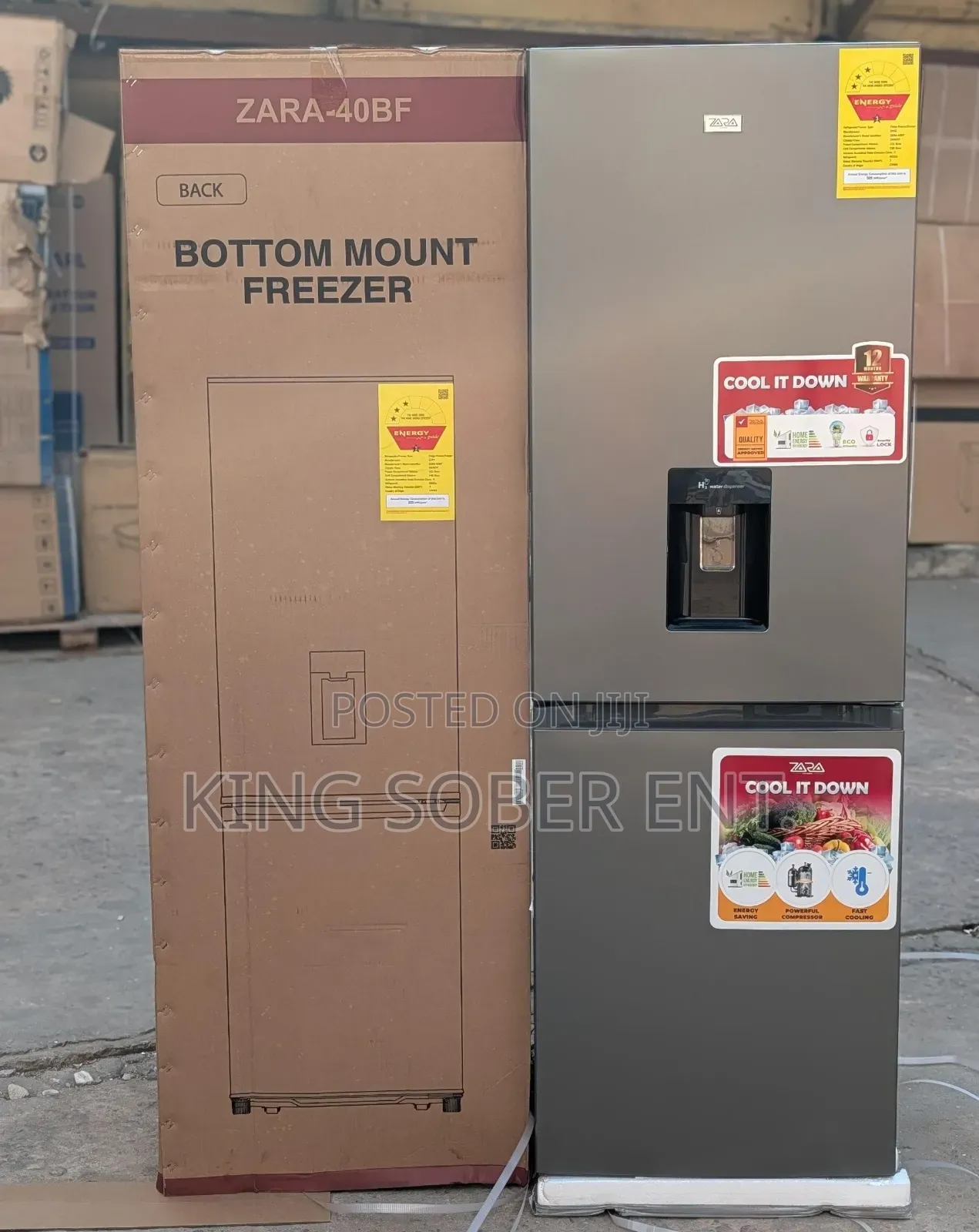 Zara Fridge Bottom Freezer 300ltrs Water Dispenser Silver
Ghc4800