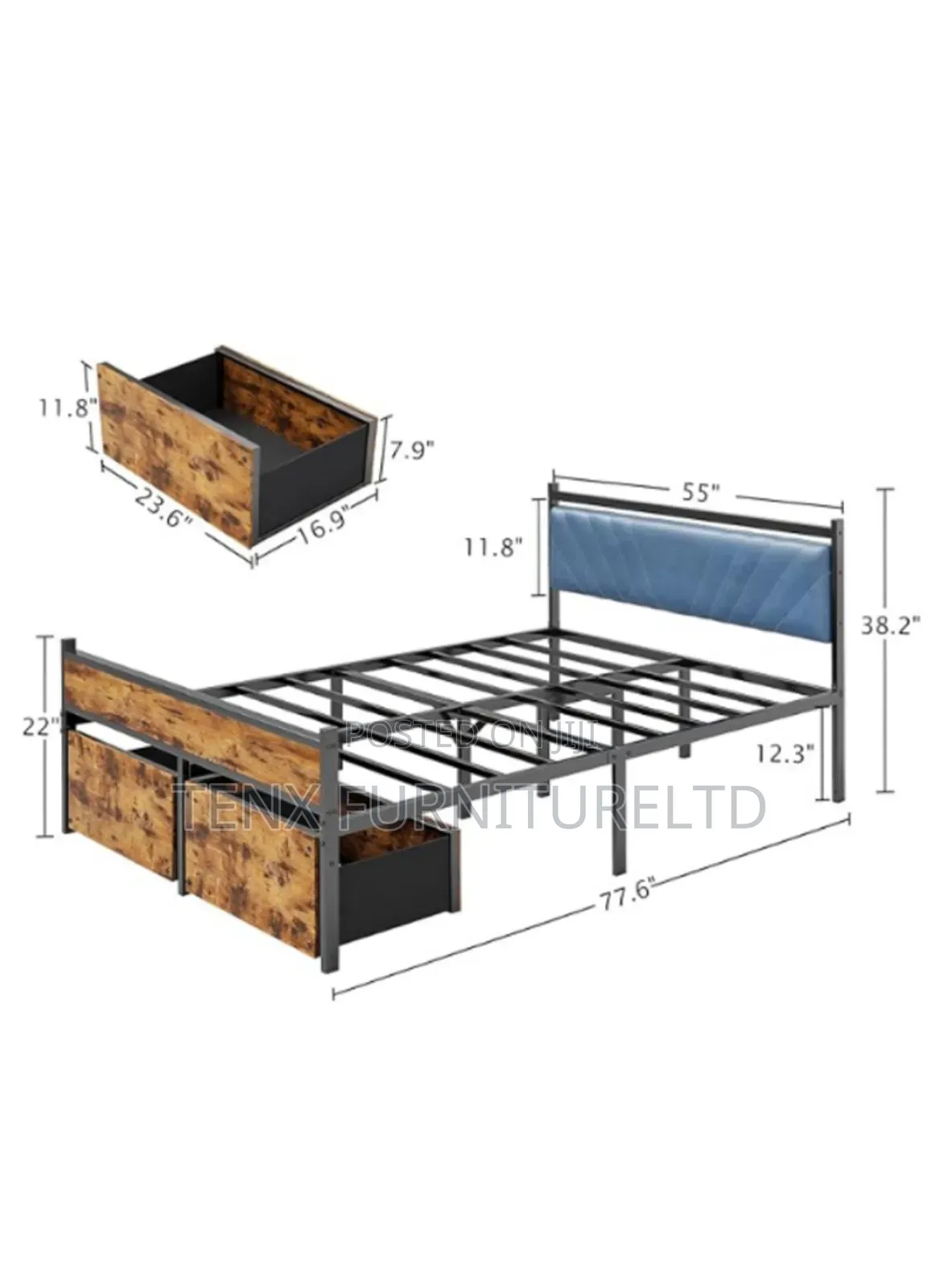 Metal Bed With Storage