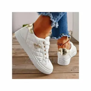 Women's White Quilted Sneakers