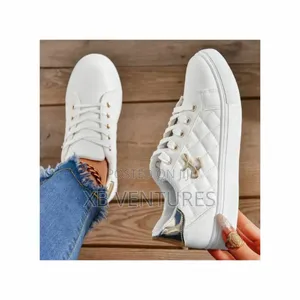 Women's White Quilted Sneakers