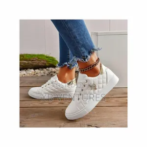 Women's White Quilted Sneakers