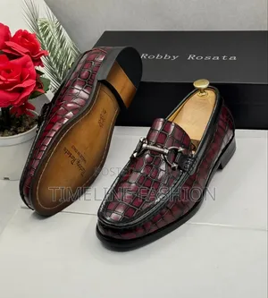 Robby Rosata Wine Colour Men's Classic Easy Fix Leather Shoes 39-46
