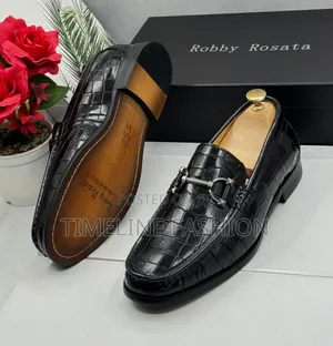 Quality Robby Rosata Black Durable Leather Men's Shoes 39-46