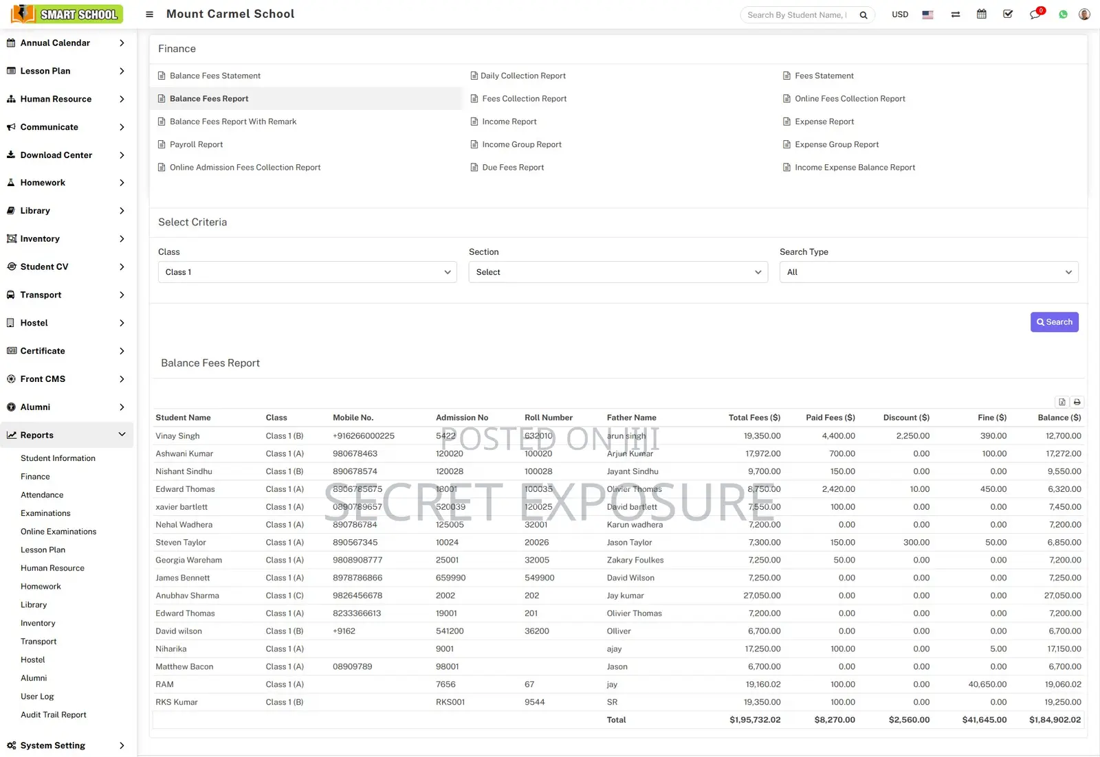 Smart School Management System: Full Erp –