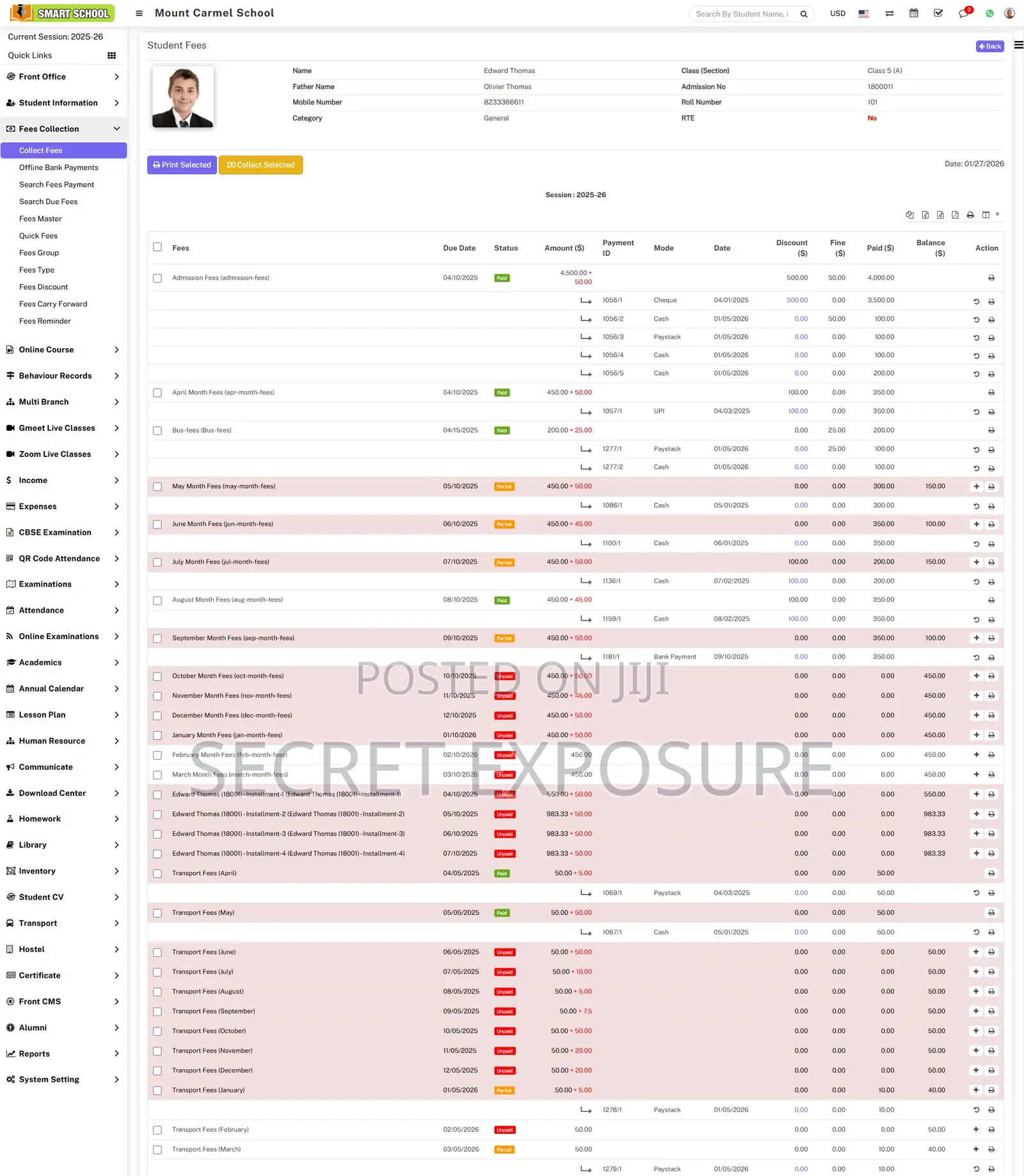Smart School Management System: Full Erp –