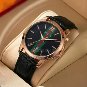 Gucci G-Timeless Rose Gold Watch – Black Leather Strap | Luxury Watch