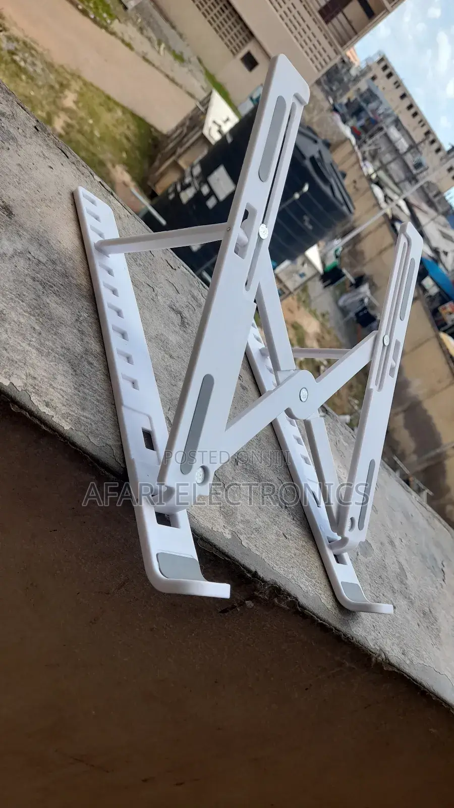 Adjustable Foldable Laptop Stand - Portable Ergonomic (White)