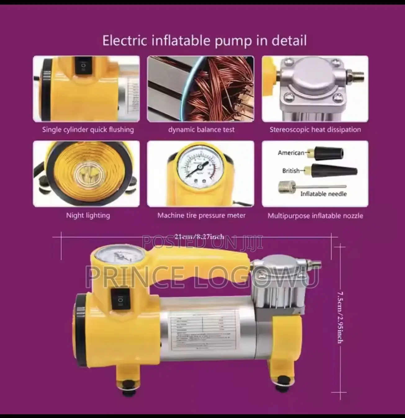 • 7-in-1 Electric Car Jack Kit (3 Ton) – Lift, Inflate Repair Easily