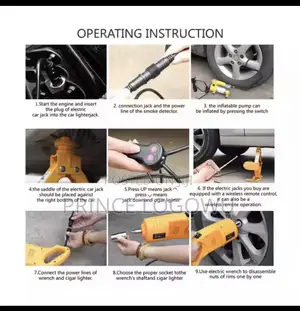 • 7-in-1 Electric Car Jack Kit (3 Ton) – Lift, Inflate Repair Easily