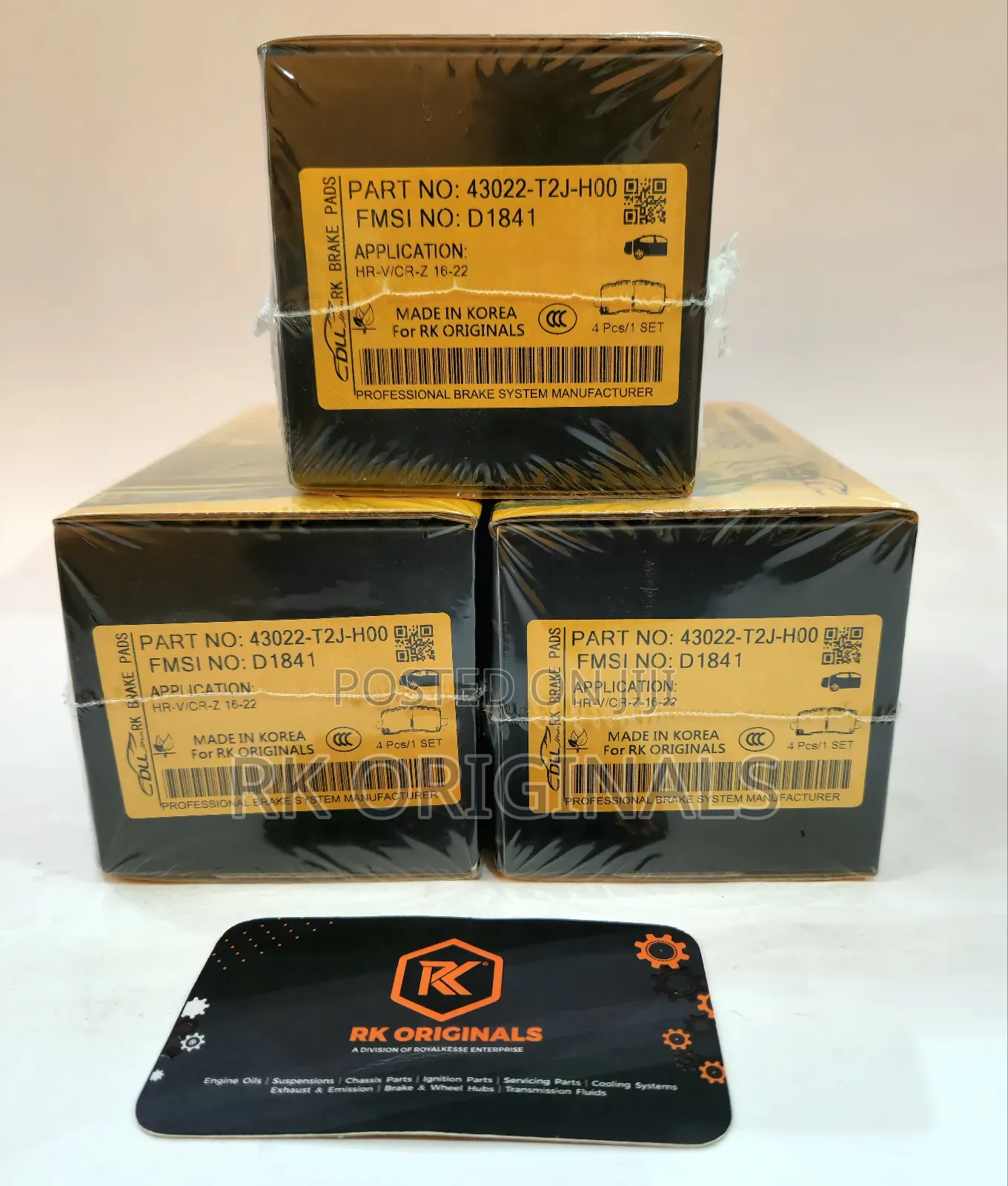 Honda Hr-v/Cr-Z 16-22 Ceramic Back Brake Pad From Korea