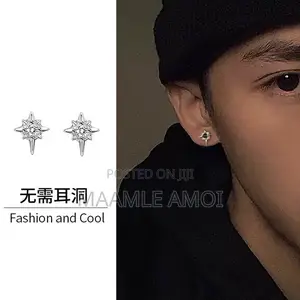 Magnetic Black Korean Style Earrings