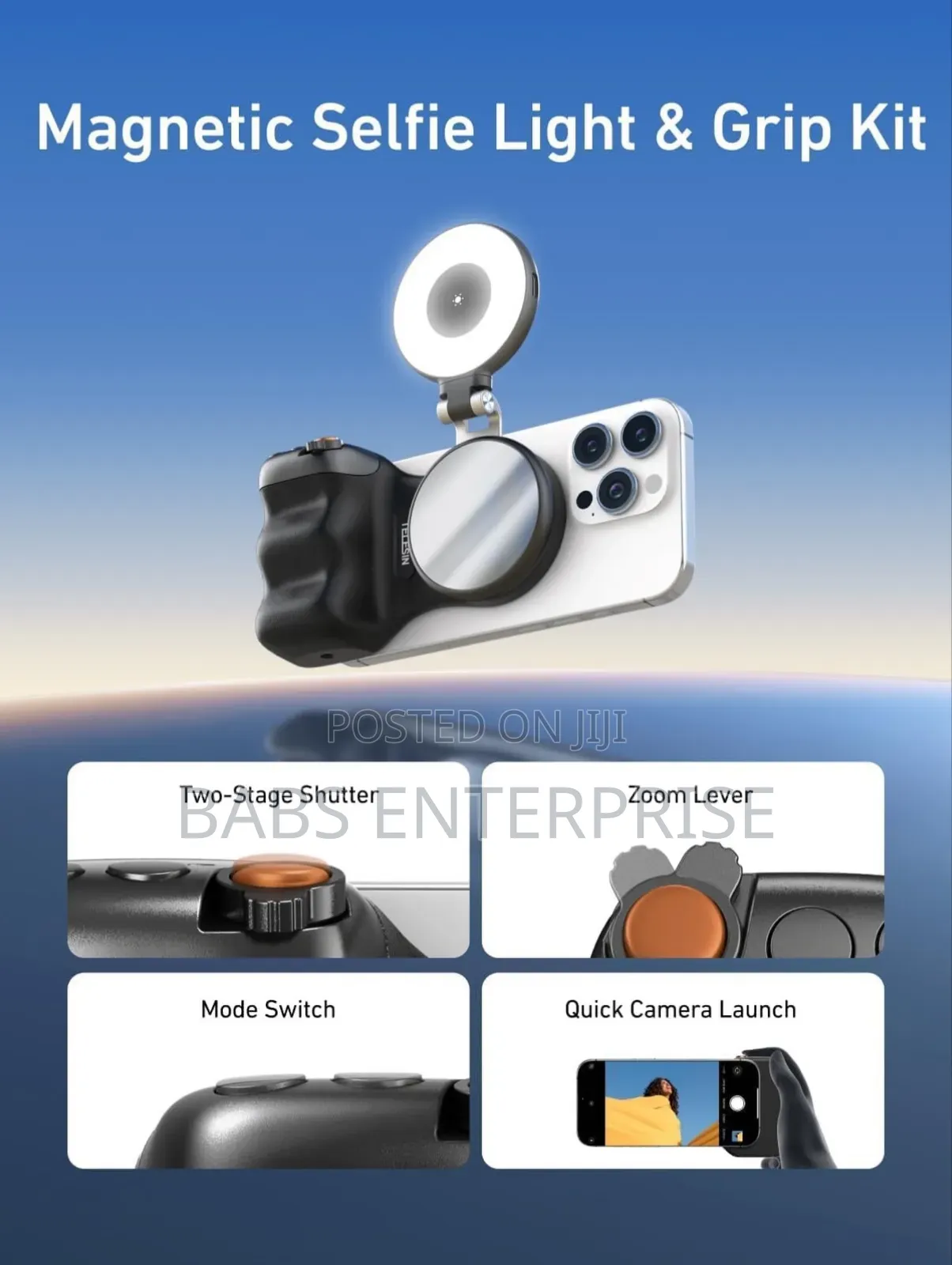 Telesin 3 in 1 Fun Shot Magnet Phone Camera Grip Creator Bundle Kit