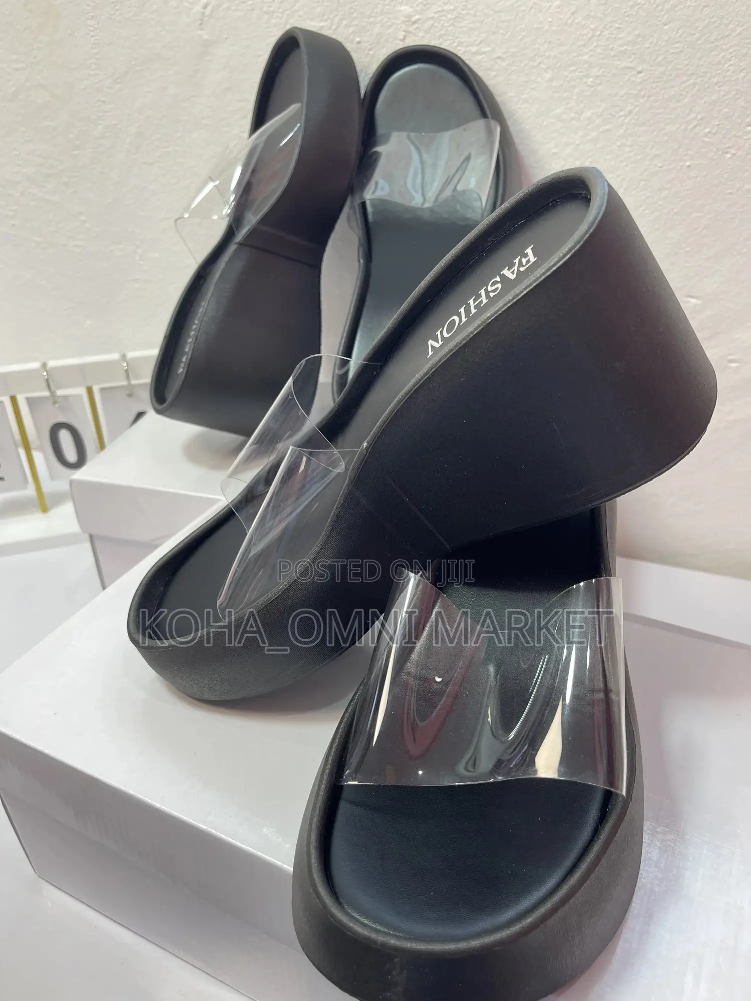 Clear Wedge Platform Heels