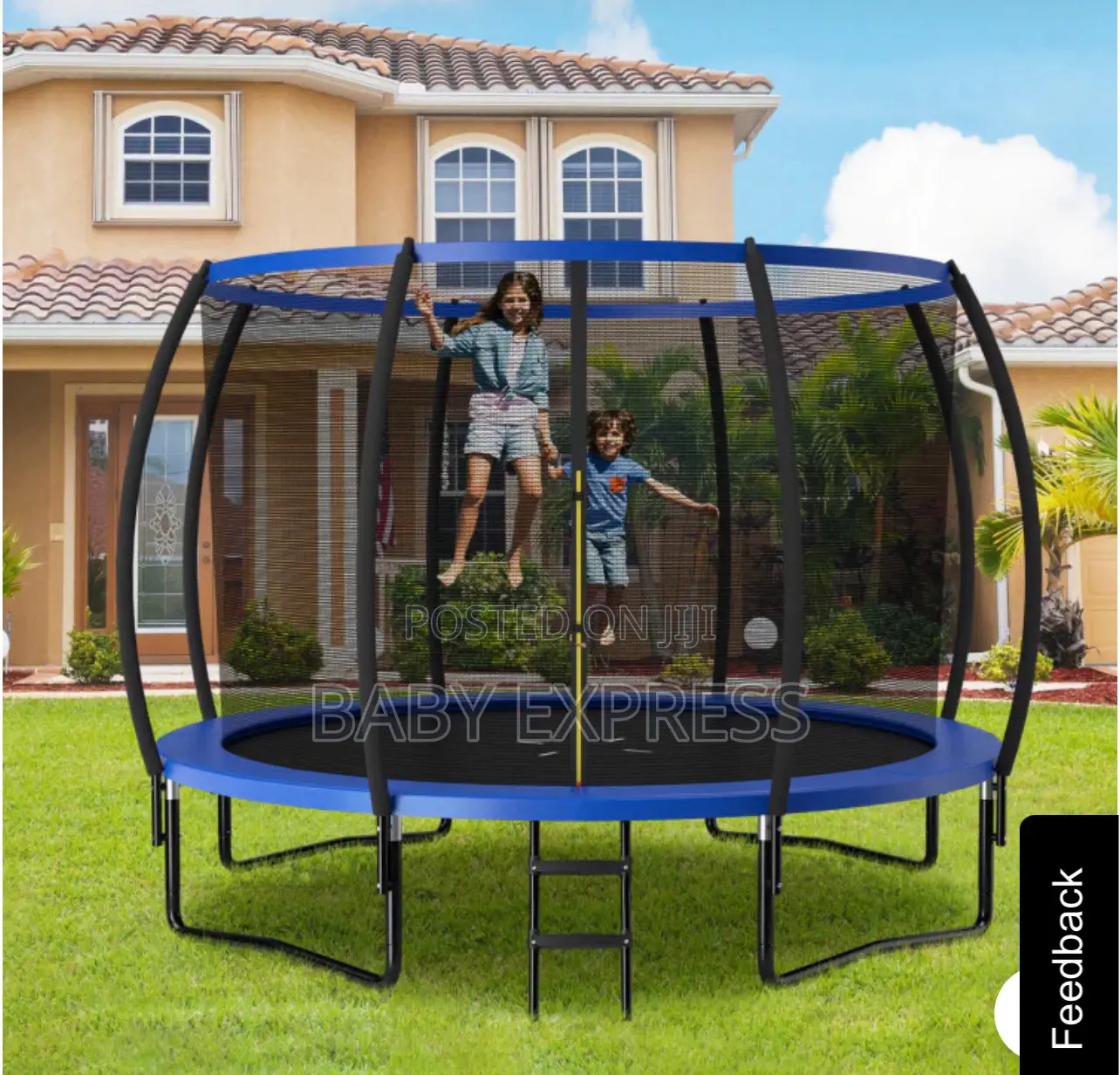 12ft Trampoline With Net Ladder (400kg Capacity)– Free Installation