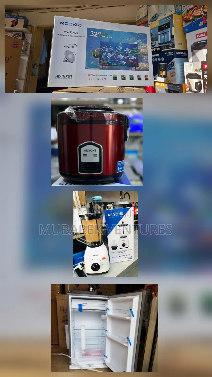 4 Items Combo ( Tabletop, Tv, Rice Cooker and Blender)