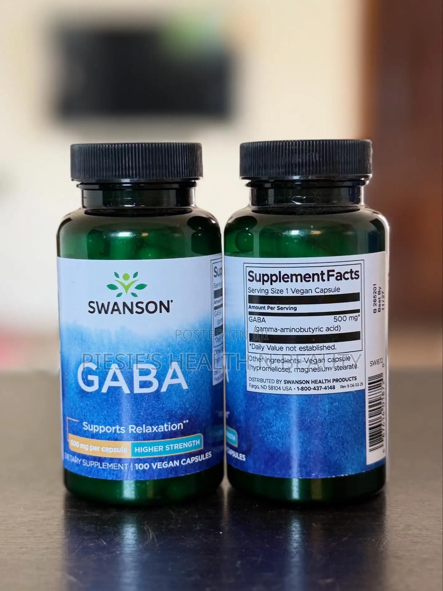 Swanson Gaba 500mg, 100 Capsules
