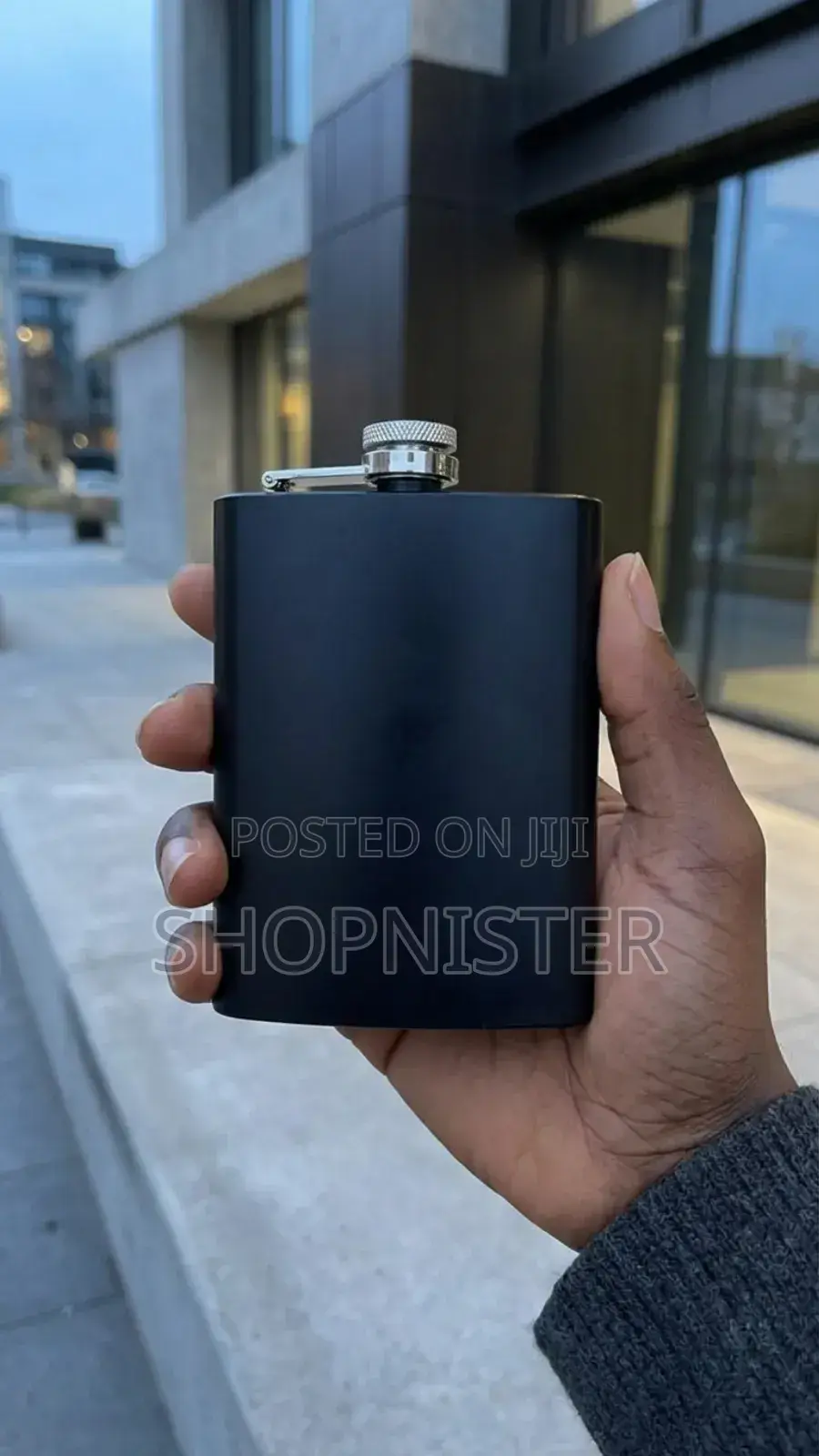 Customizable Matte Black Flask