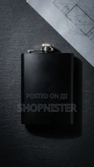 Customizable Matte Black Flask