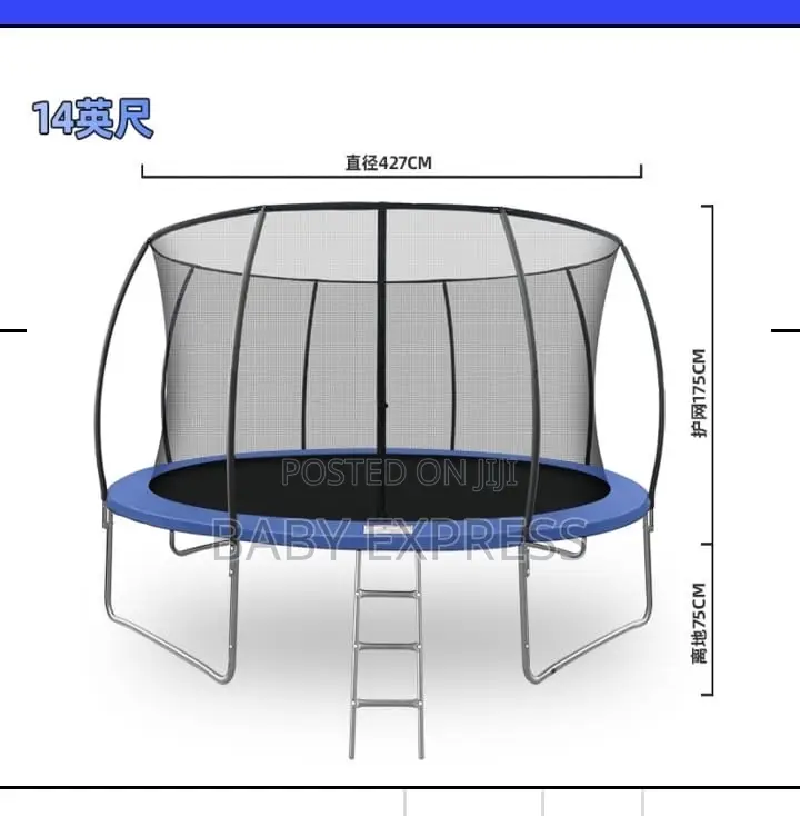 14ft Heavy-duty Trampoline With Safety Net Ladder (Free Installation)
