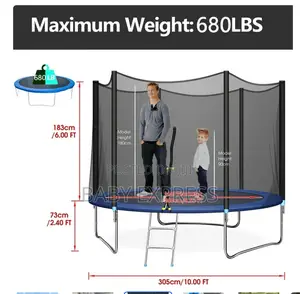 10ft Heavy-Duty Trampoline With Safety Net Ladder (Free Installation)