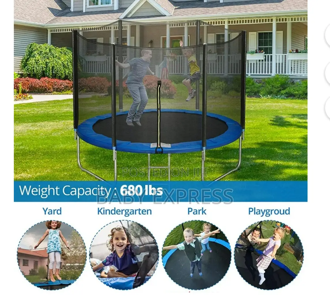 10ft Heavy-Duty Trampoline With Safety Net Ladder (Free Installation)
