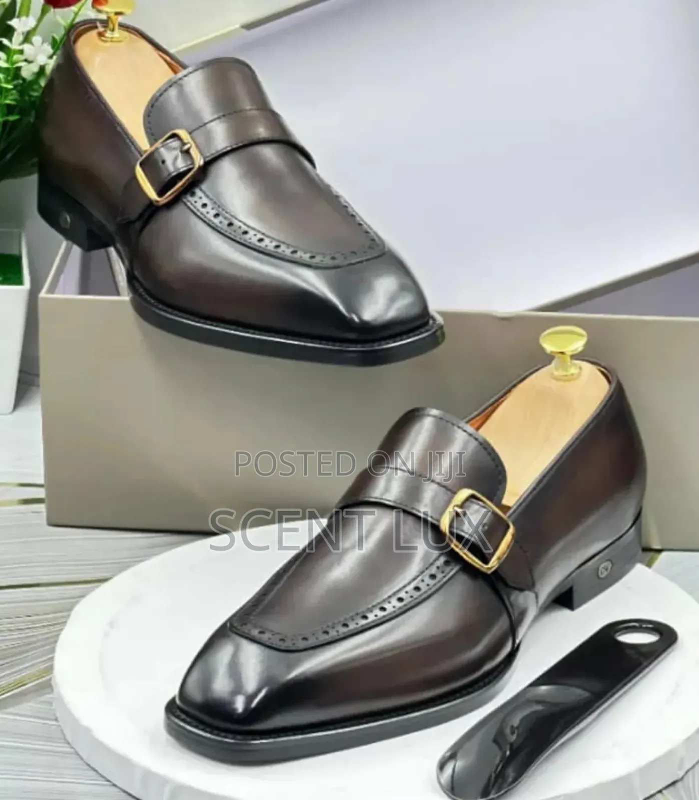 Double Monk Strap Leather Shoe