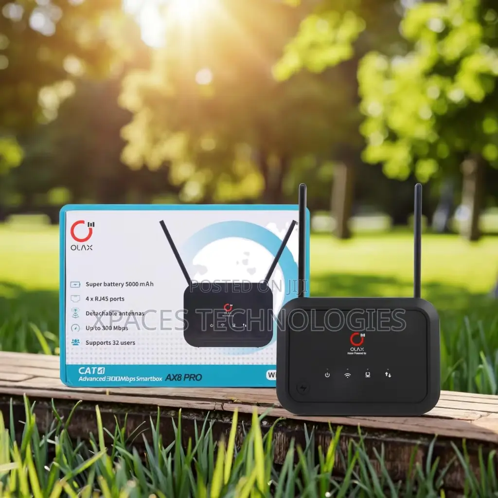 Olax 4g Lte Ax8 Pro Universal Rechargeable Router - Black