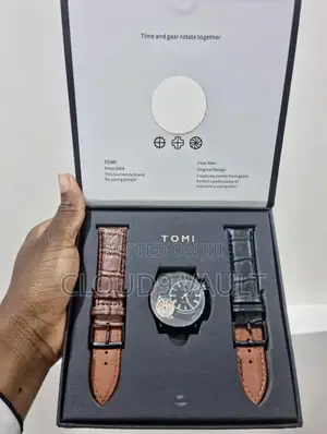 Mechanical Gear Wristwatch With Straps and Box.