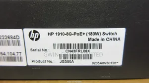 Hp Jg350a 1910 8g Poe+ 180w 8port Gigabit Layer 3 Managed Poe+ Switch