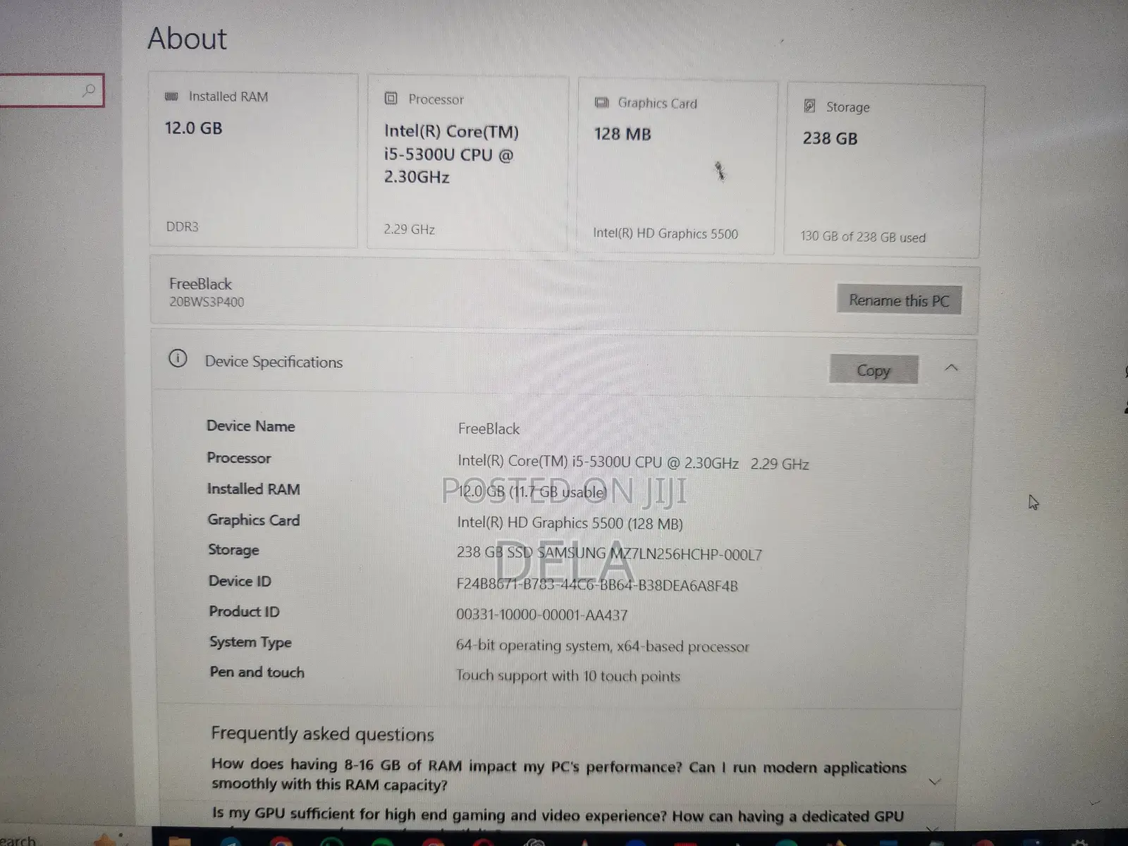 Laptop Lenovo ThinkPad T450 12GB Intel Core i5 SSD 256GB