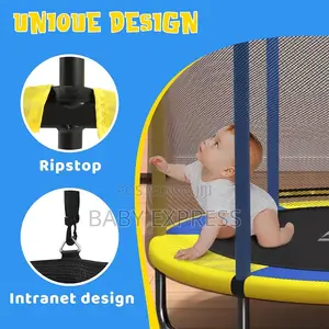4.6ftindoor Outdoor Kids Trampoline With Safetynet Free Installation