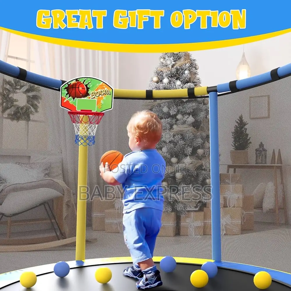 4.6ftindoor Outdoor Kids Trampoline With Safetynet Free Installation