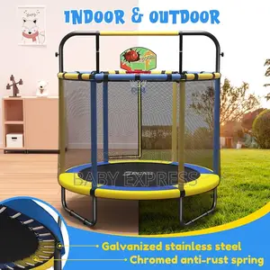 4.6ftindoor Outdoor Kids Trampoline With Safetynet Free Installation
