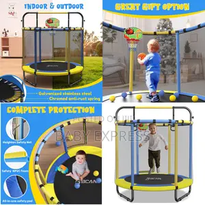 4.6ftindoor Outdoor Kids Trampoline With Safetynet Free Installation