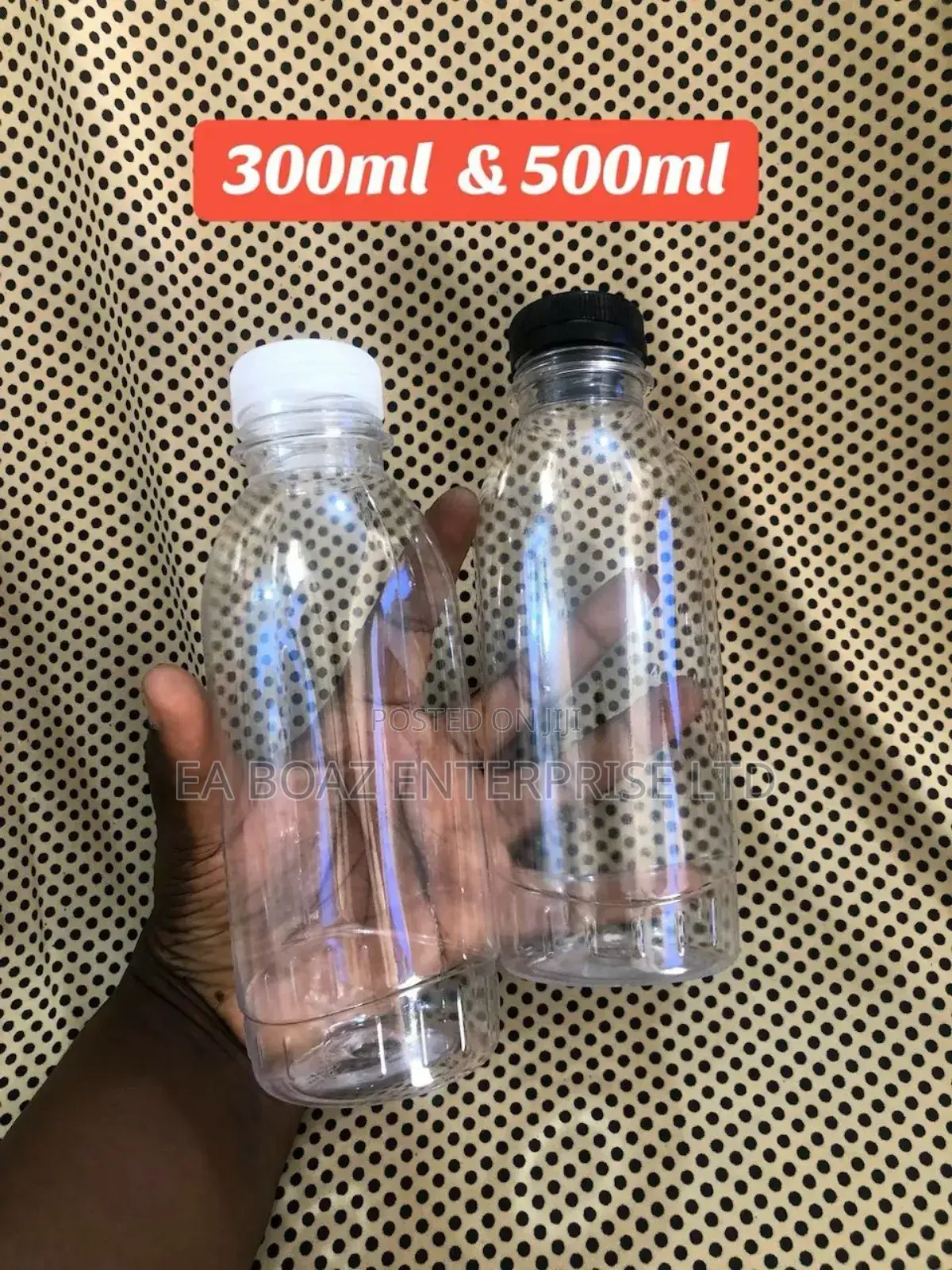Plastic Juices / Water Empty Transparent Round Bottle With Cap
