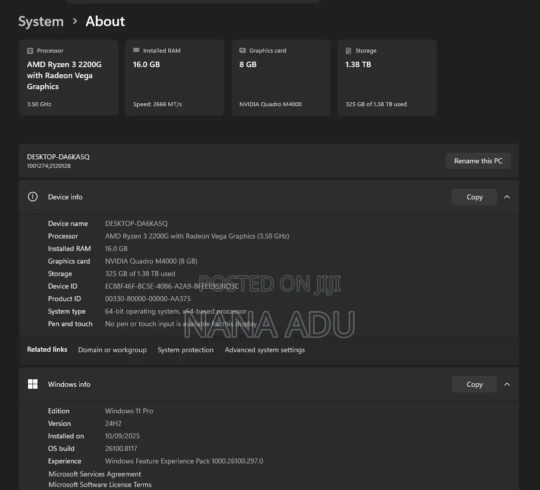 Desktop Computer 16GB AMD Ryzen 3 SSHD+SSD 1T