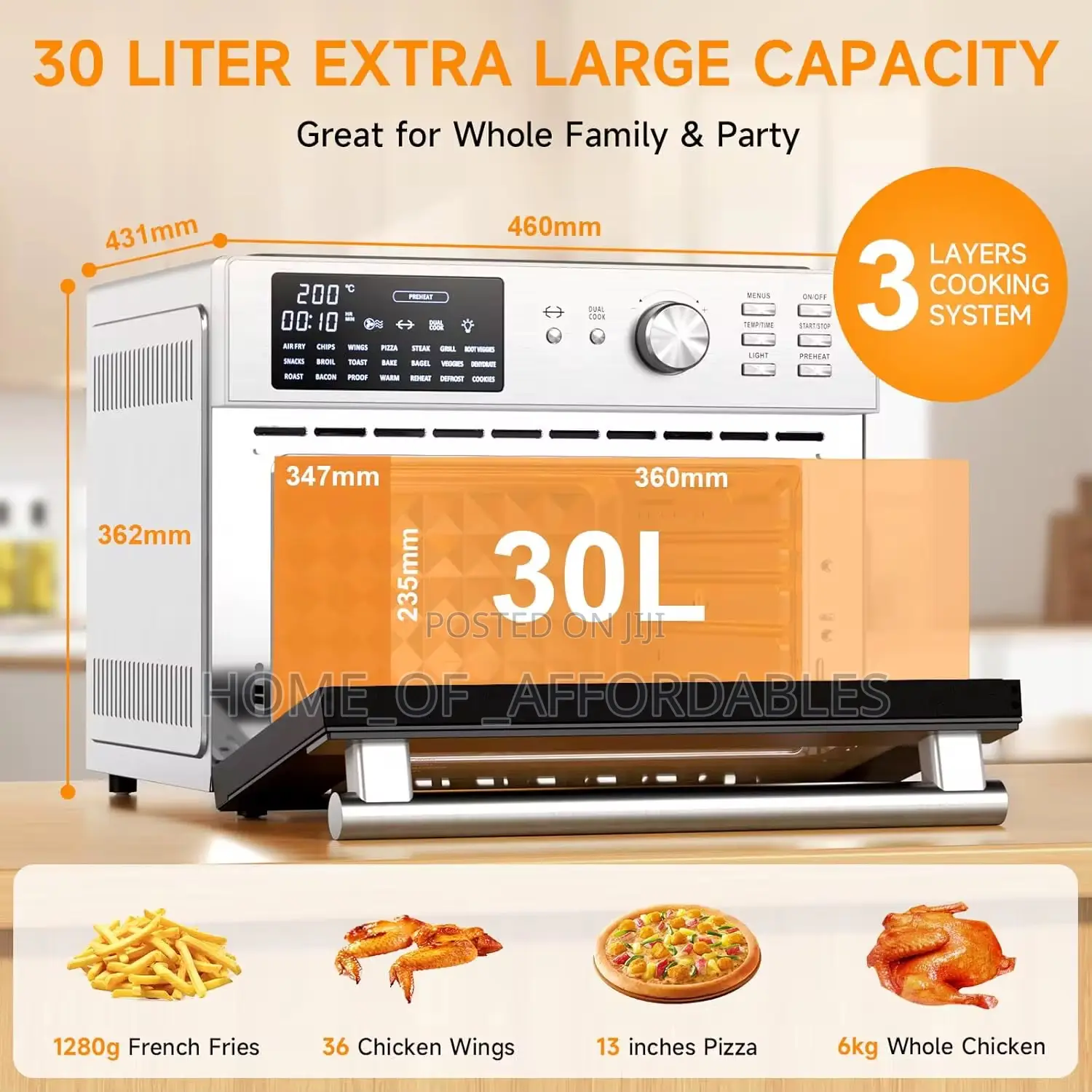 30l Dual Cook Multifunctional Airfryer Oven
